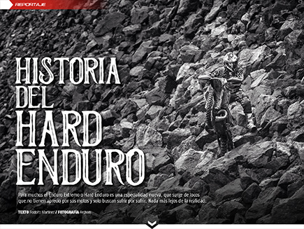 Apertura reportaje en revista EnduroPro